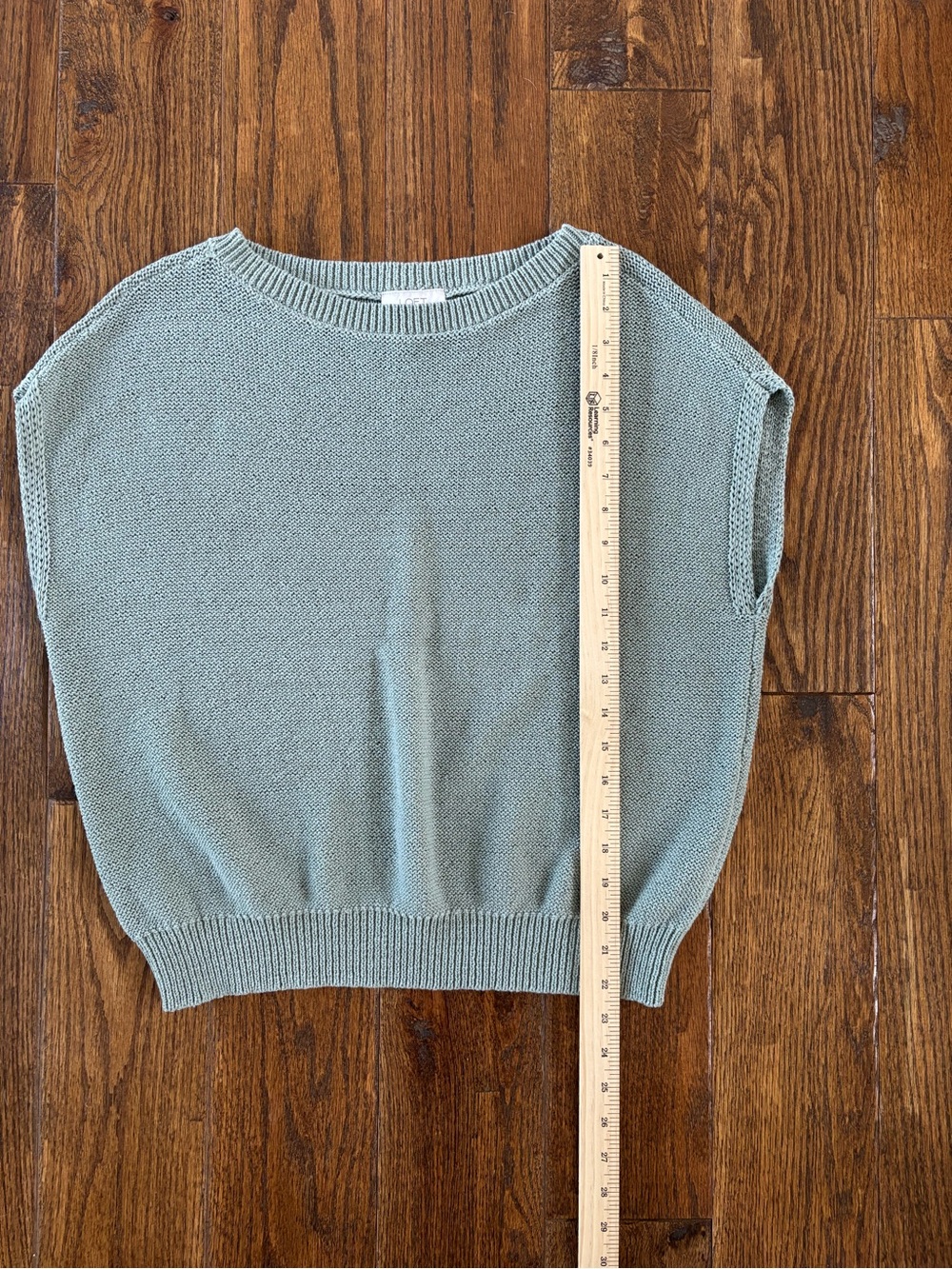 LOFT Sage Green Knit Sweater Vest Top Size Large - Picture 7 of 8